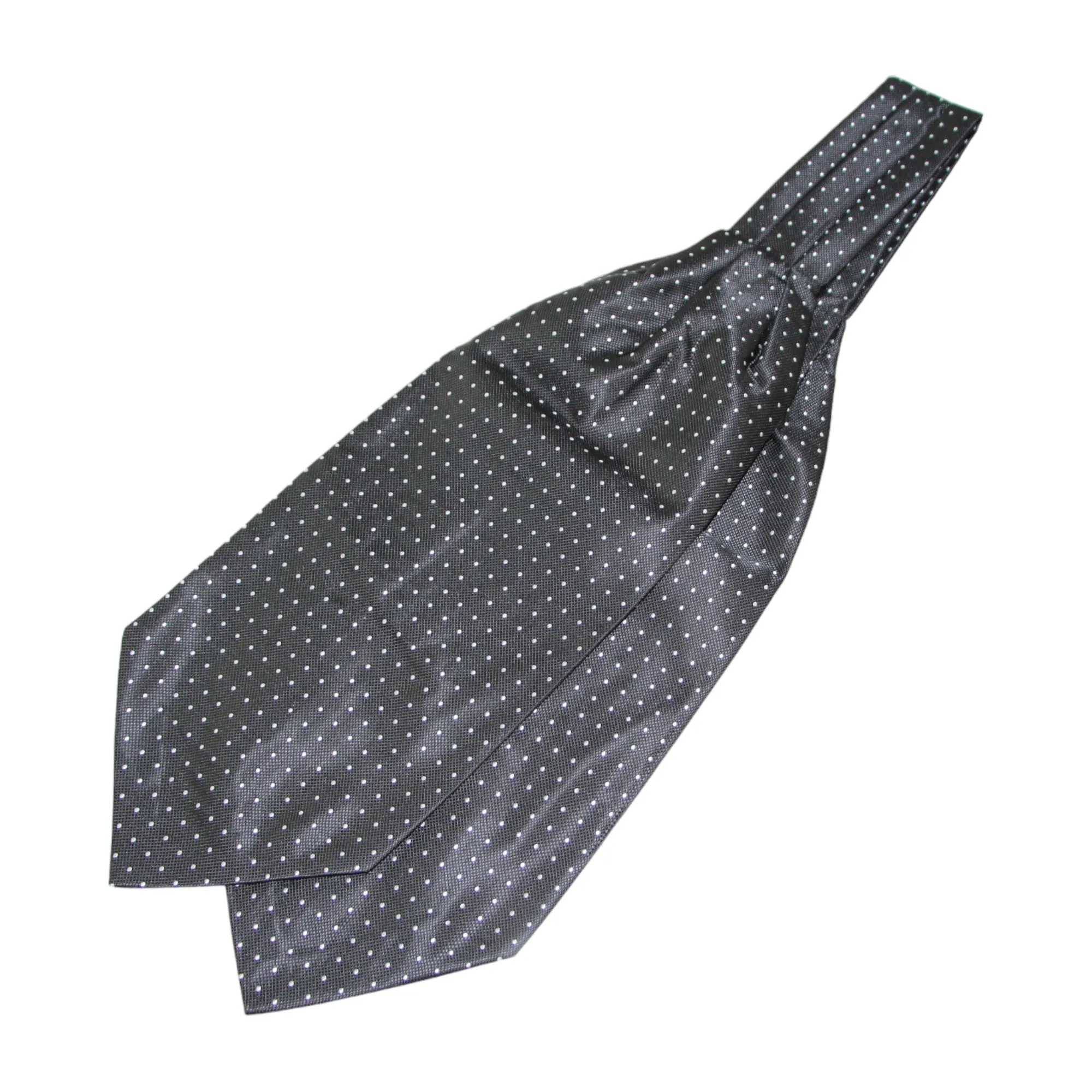 Mens Black & Silver Mini Polka Dot Cravat