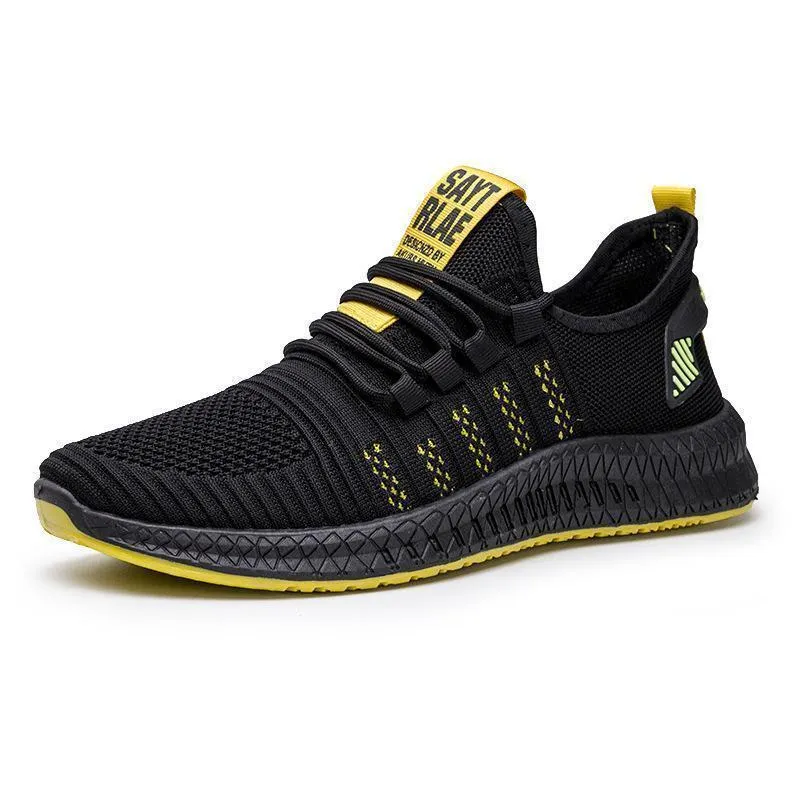 Men's Flyknit Breathable Casual Running Shoes Mesh Sneakers