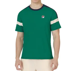 Men's Heritage Pin Stripe Tennis Crew Ultramarine Green and Fila Navy