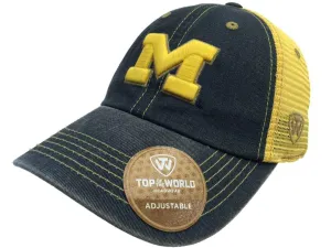 Michigan Wolverines TOW Navy Yellow Past Mesh Adjustable Snapback Slouch Hat Cap