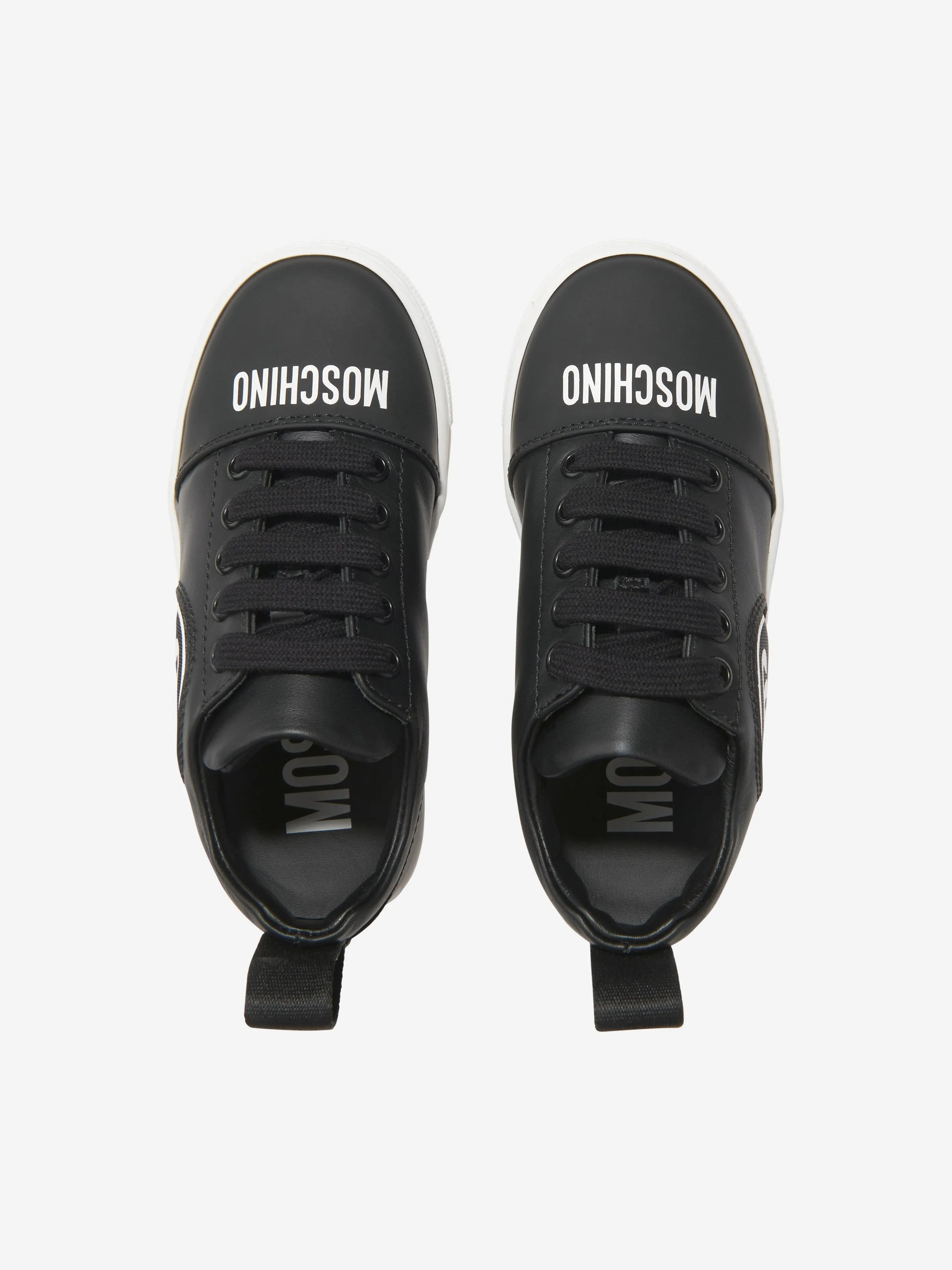 Moschino Boys Leather DQM Logo Trainers