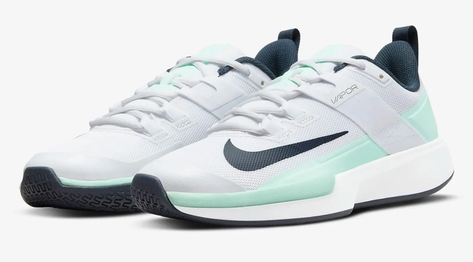 Nike Court Vapor Lite HC Tennis Women's Shoes DC3431-100 White/Mint Foam/Obsidian