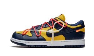 NIKE X OFF WHITE DUNK LOW UNIVERSITY GOLD / NAVY