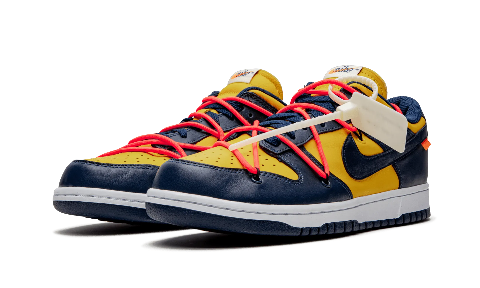 NIKE X OFF WHITE DUNK LOW UNIVERSITY GOLD / NAVY