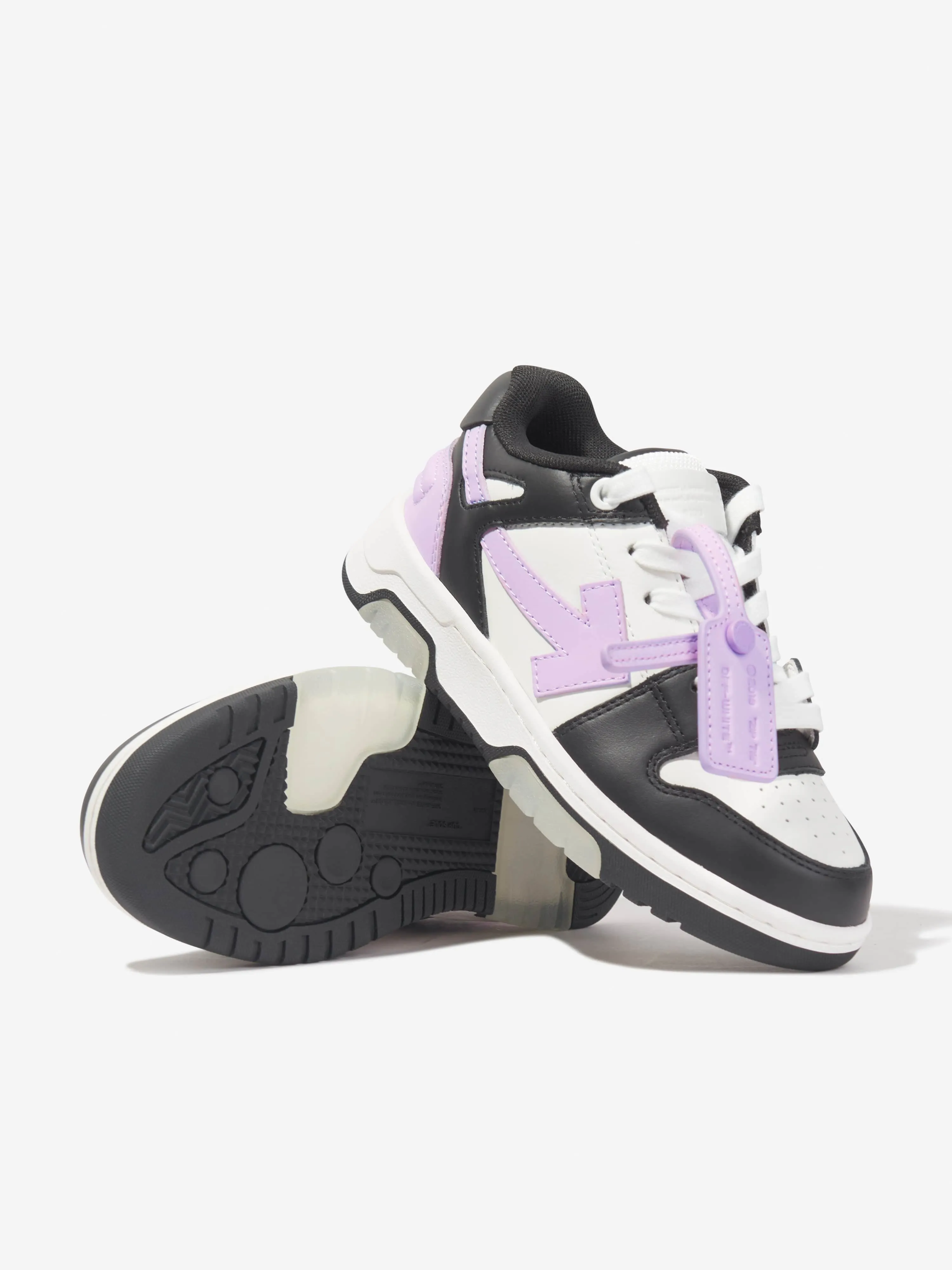 Off-White Girls Leather Out Of Office Trainers in Black