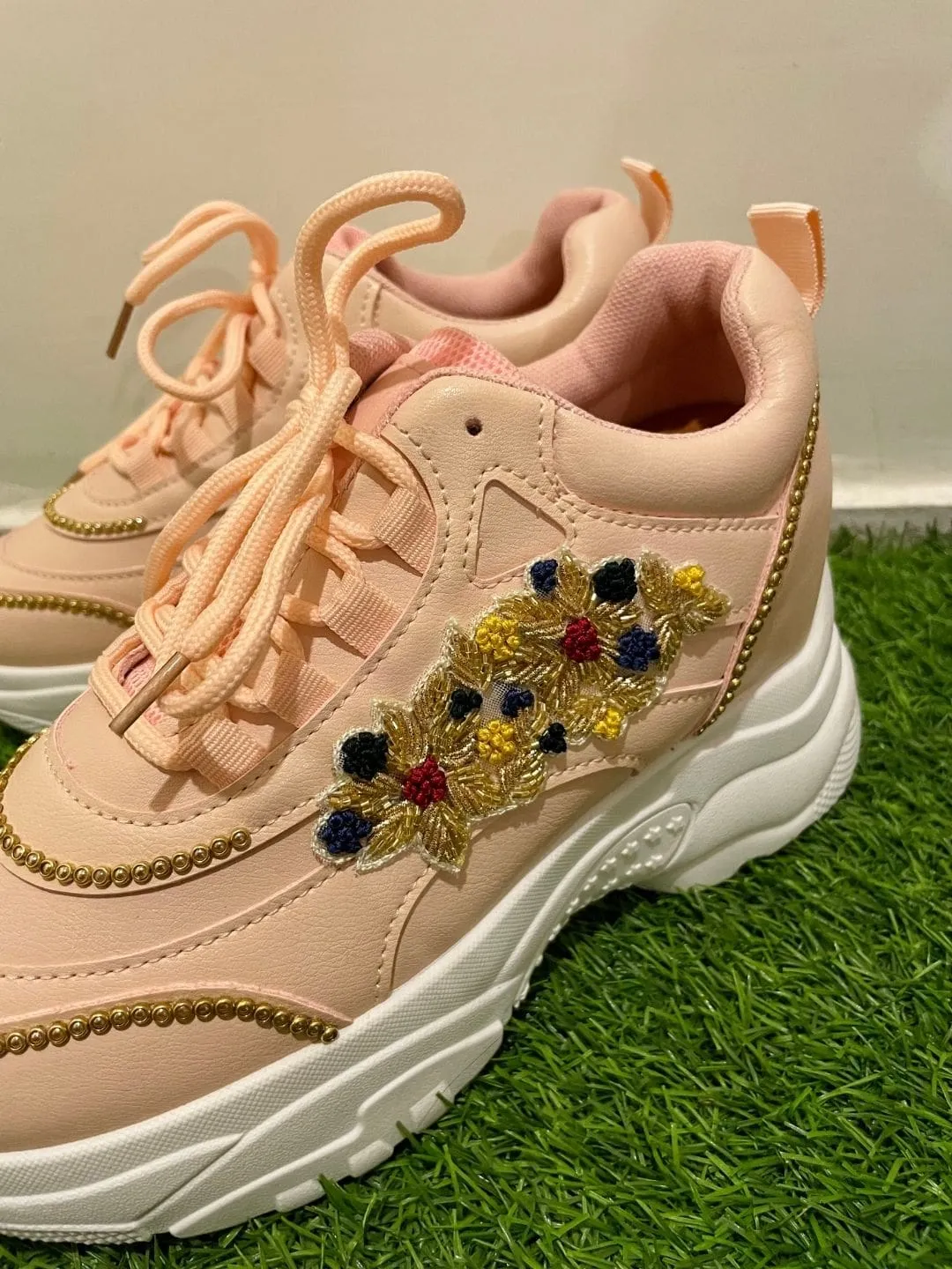 Pink Traditional Designer Sneakers