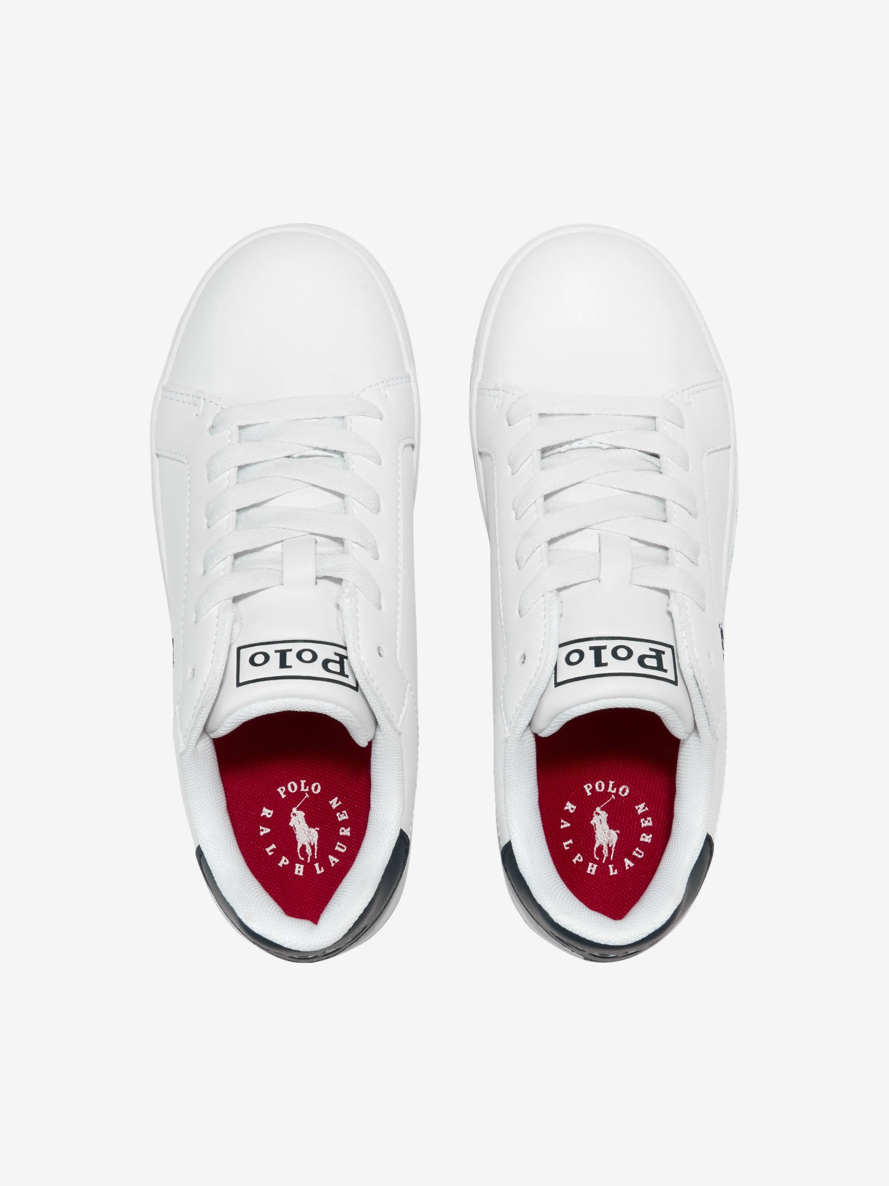 Ralph Lauren Boys Heritage Court II Trainers in White