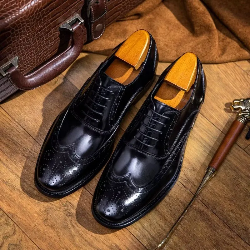 Refined Leather Polished Classic Oxford Shoes