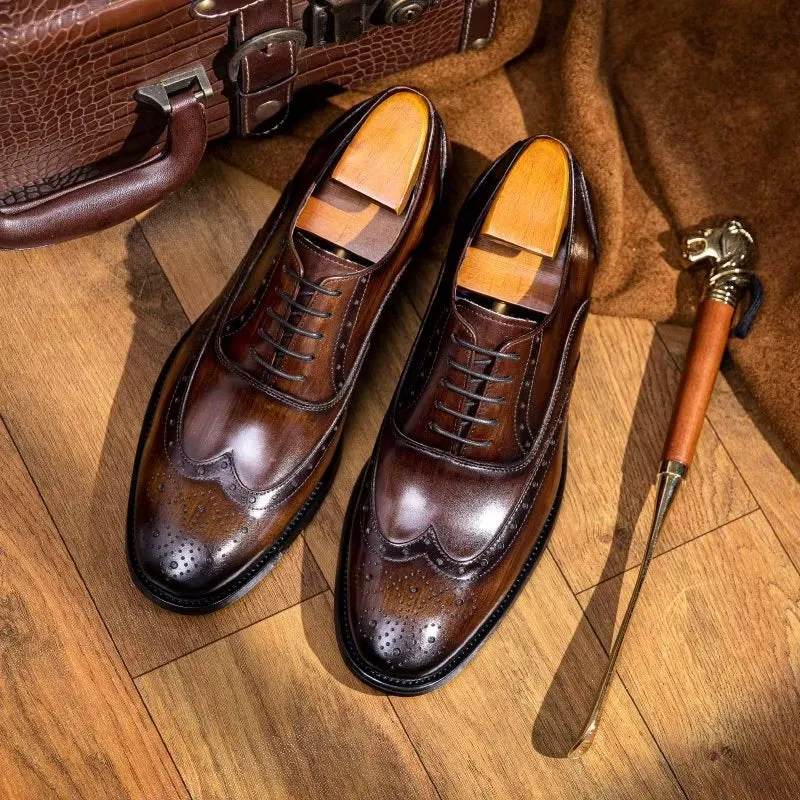 Refined Leather Polished Classic Oxford Shoes