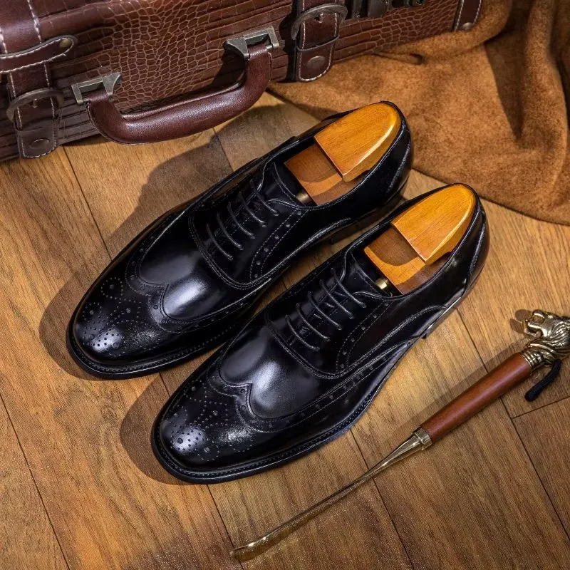 Refined Leather Polished Classic Oxford Shoes