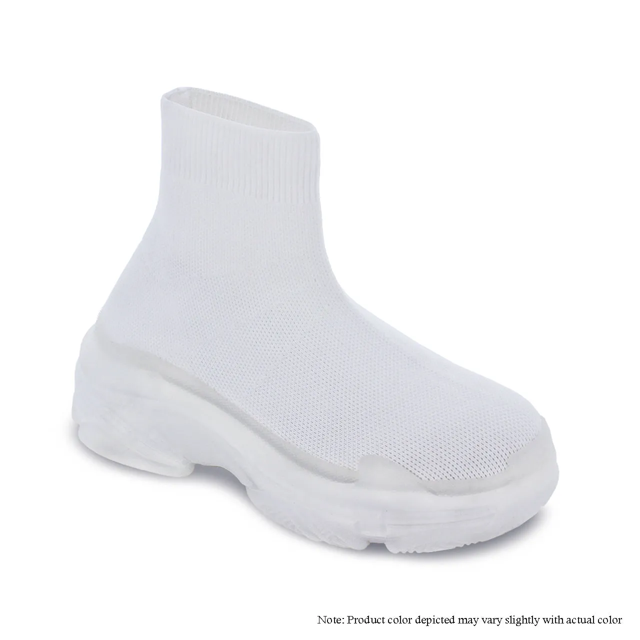 SAWEET-2 STRETCHY FLYKNIT SOCK STYLE SNEAKER-WHITE