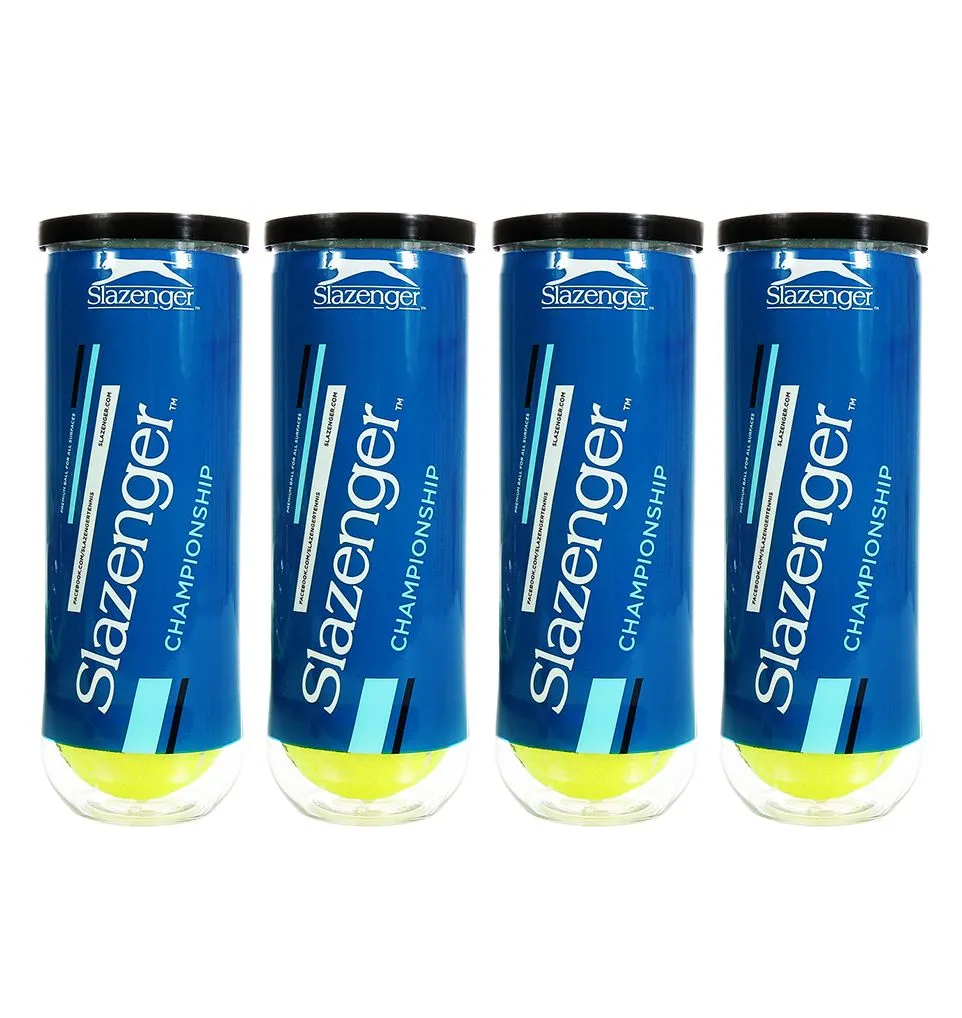 Slazenger Championship Tennis Balls (Pack of 4 Cans, 12 Balls) – Triple Point Sports