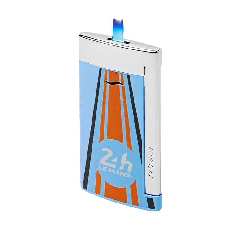 S.T. Dupont Slim 7 Le Mans Orange and Chrome Flat Flame Lighter