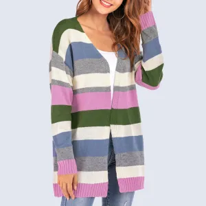 Striped Loose Cardigan Sweater