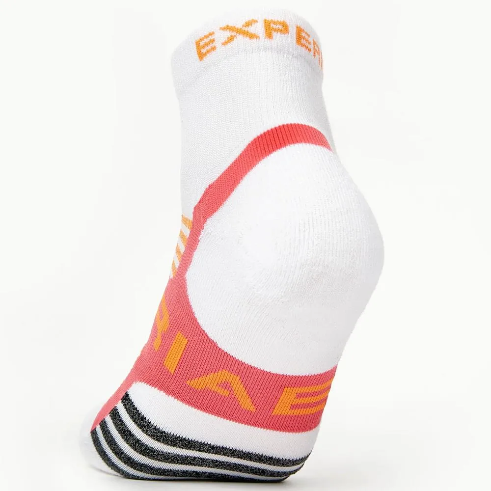 Thorlo Experia UltraLight Padded Ankle Socks - White/Coral