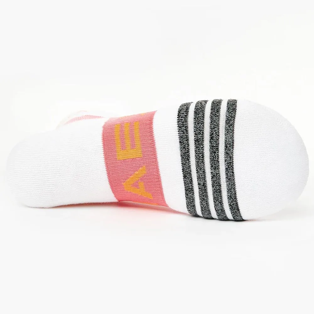 Thorlo Experia UltraLight Padded Ankle Socks - White/Coral