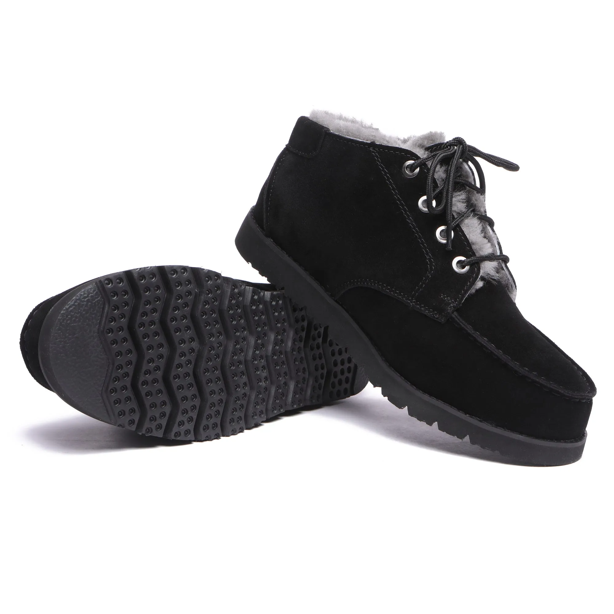 UGG Lace Up Sheepskin Men Ankle Boots