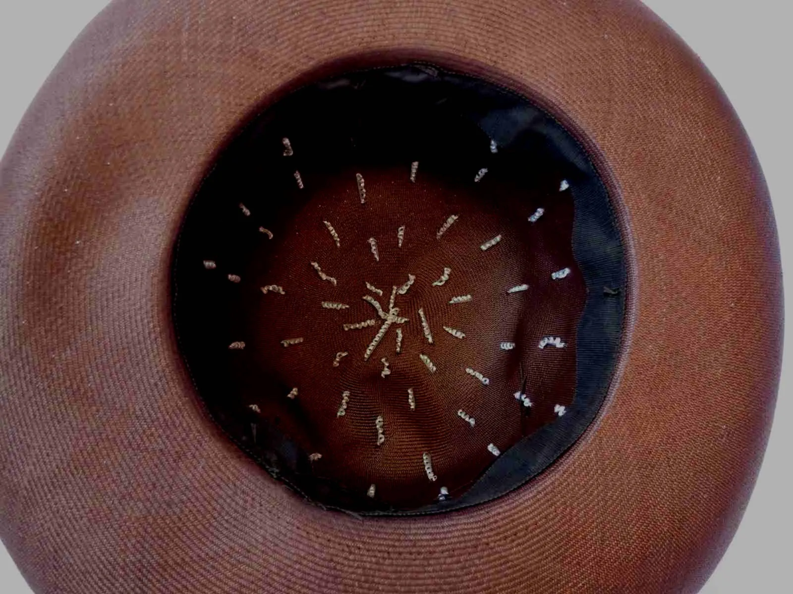 Vintage Brown Autumn Hat With Flower and Berry Trim