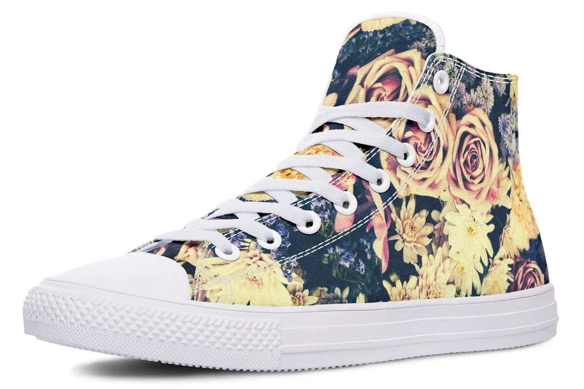 Vintage Flowers High Top Shoes