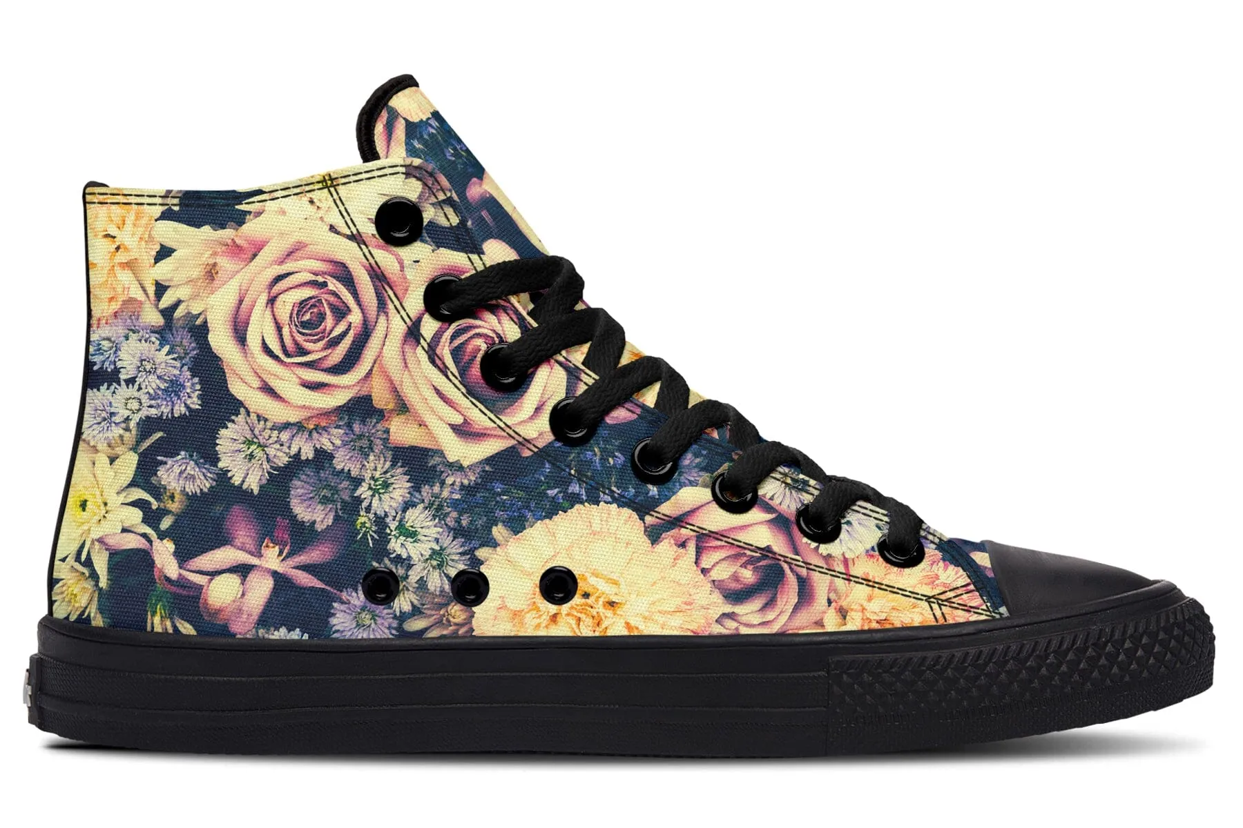 Vintage Flowers High Top Shoes