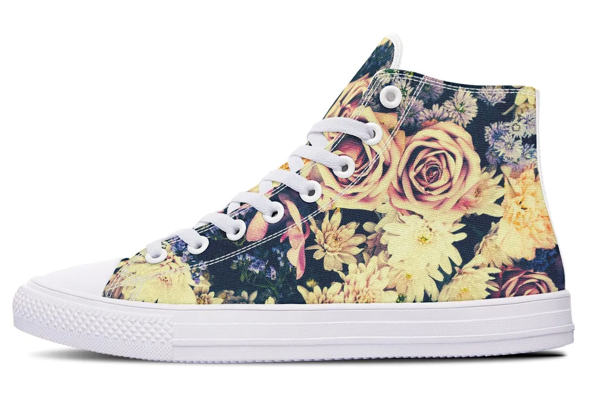 Vintage Flowers High Top Shoes