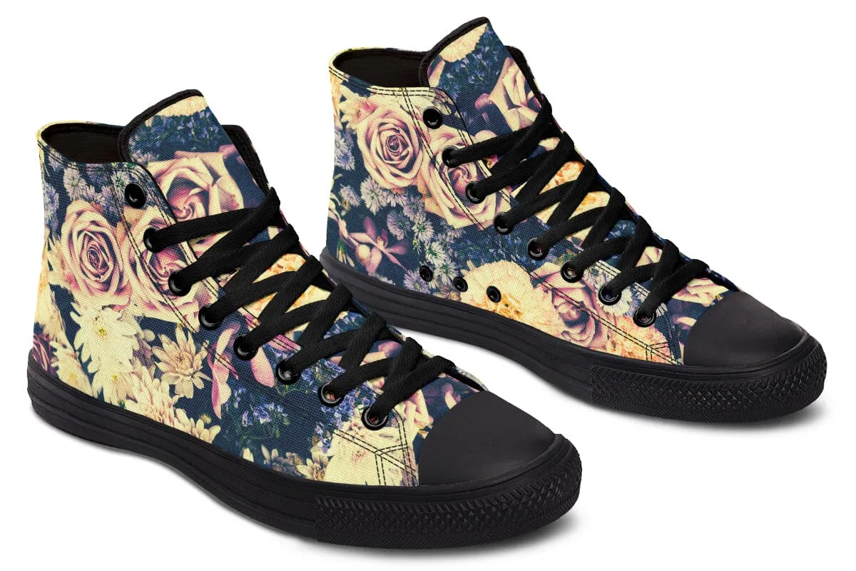 Vintage Flowers High Top Shoes