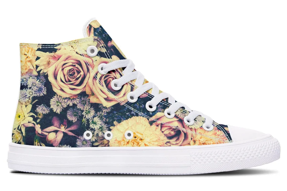 Vintage Flowers High Top Shoes