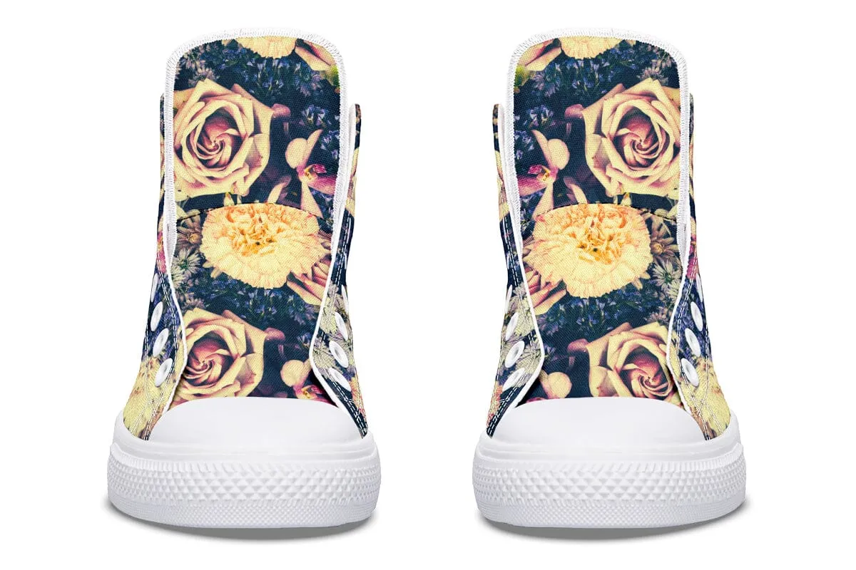 Vintage Flowers High Top Shoes