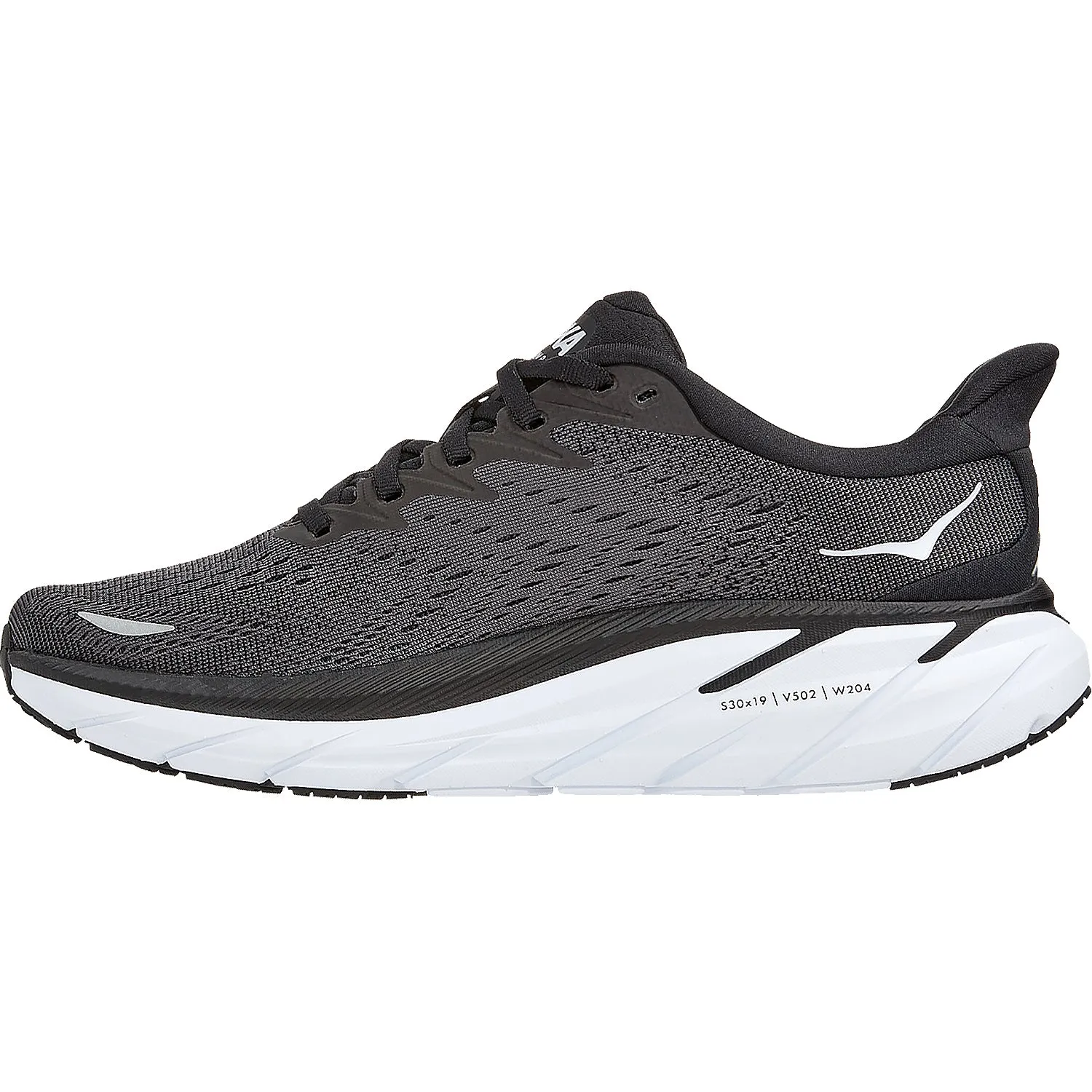 Women's Hoka Clifton 8 Black/White Mesh