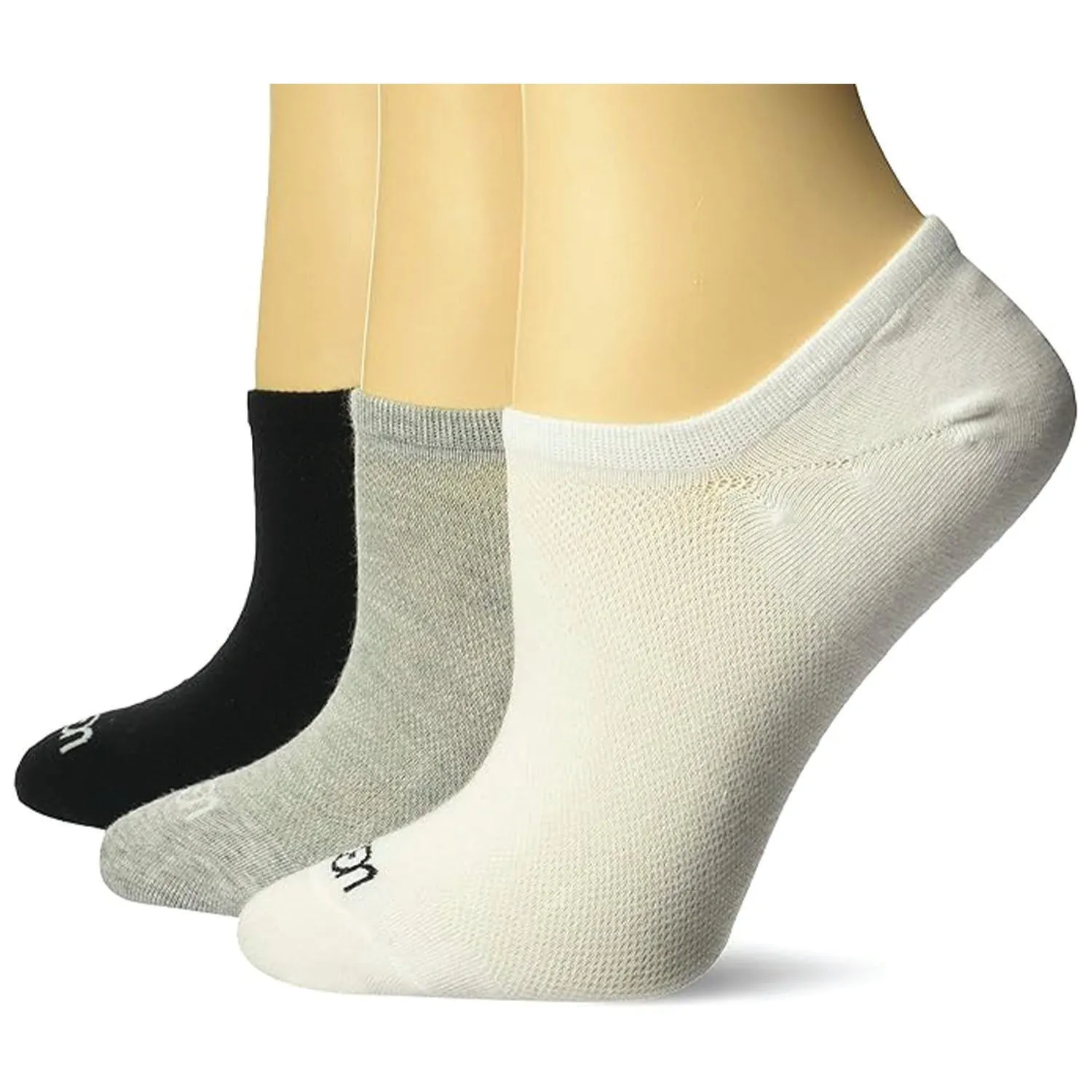 Women's UGG Stela No Show Socks 3 Pack White/Grey/Black